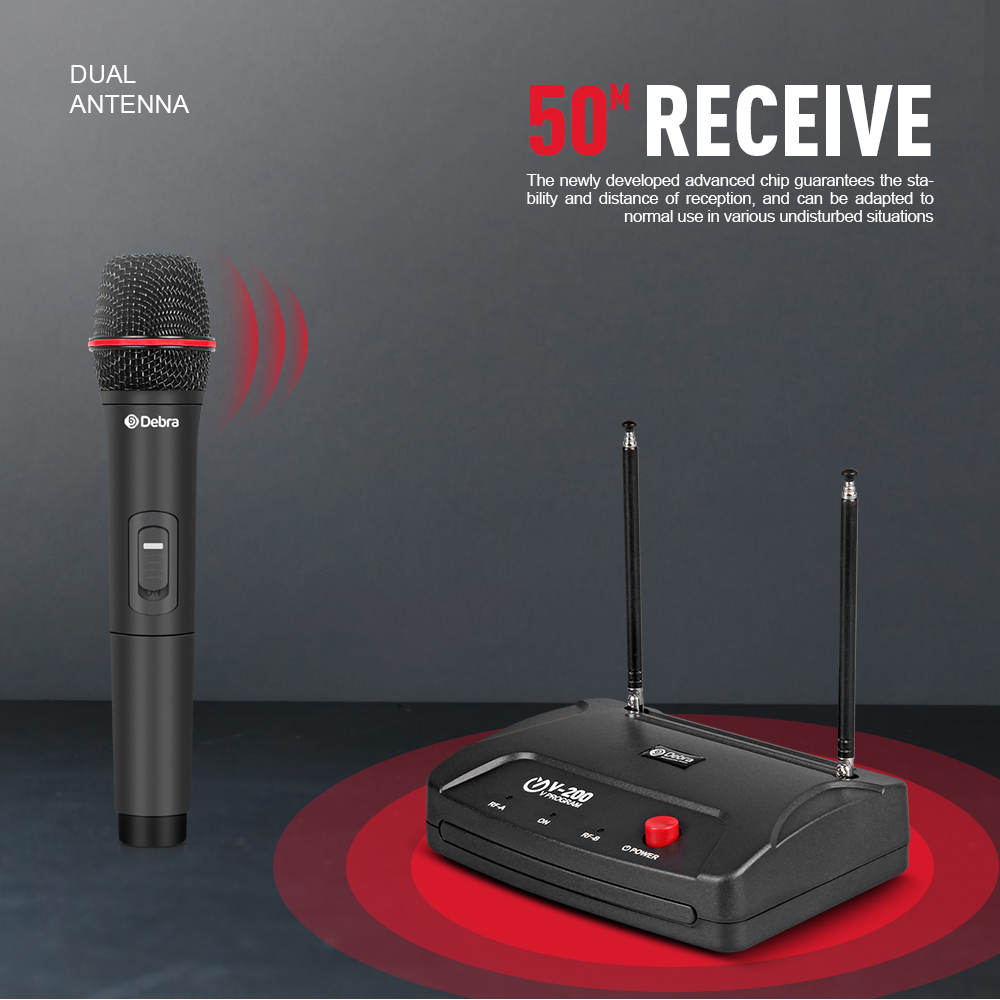 V-200 VHF Wireless Microphone（2Handheld Mic）
