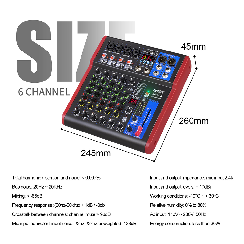 SI Series Audio Mixer DJ console（4/6/8 Channel）