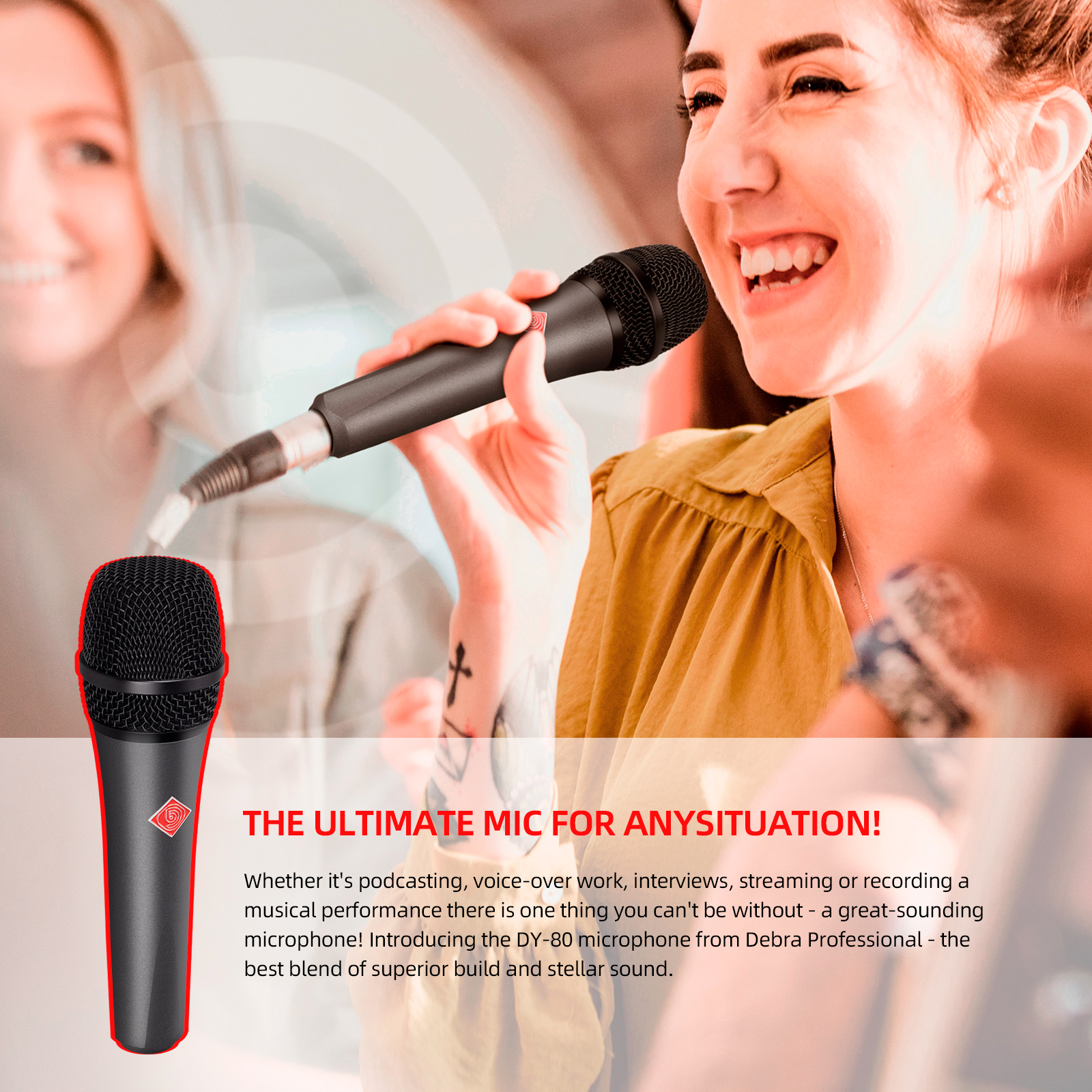 DY-80 Professional Wired Dynamic Microphone