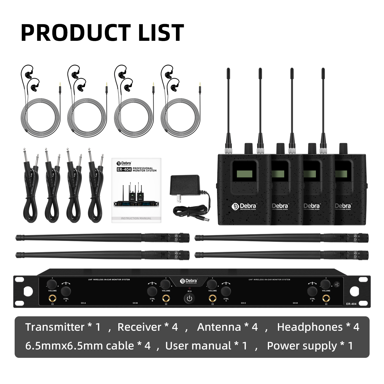 Debra Audio ER-404 UHF Wireless In-Ear Monitoring System