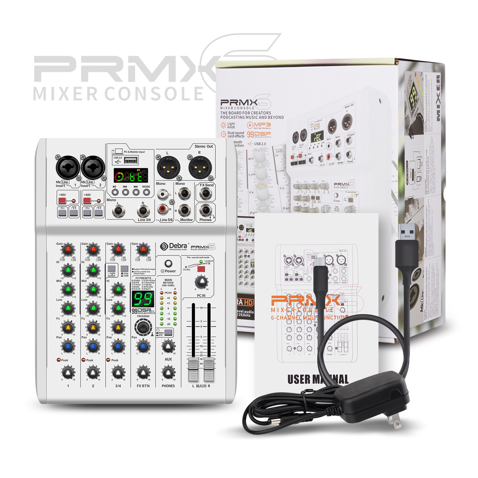 PRMX-6 professional recording sound card audio interface mixing console