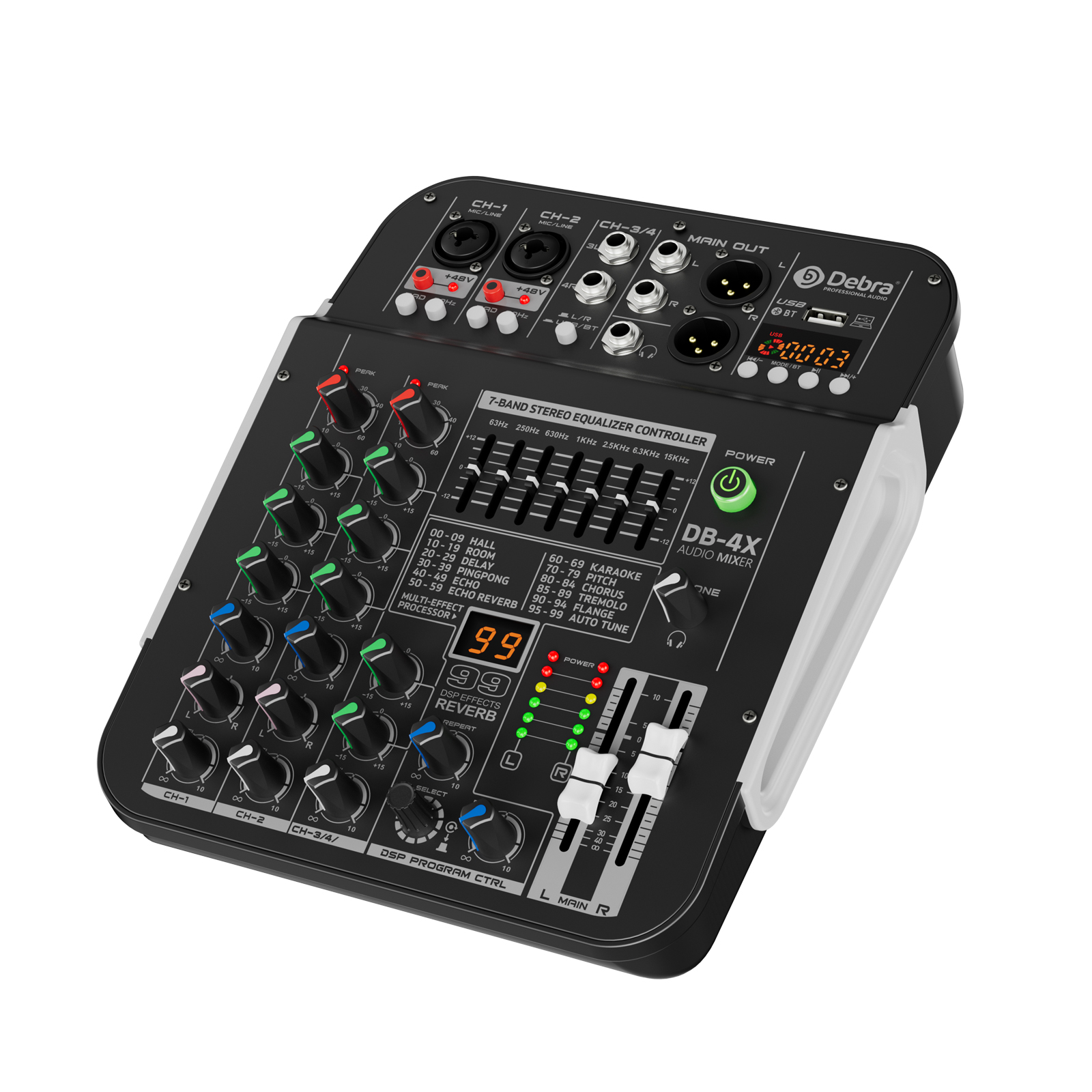 DB-4X 4-Channel Audio Mixer DJ Console
