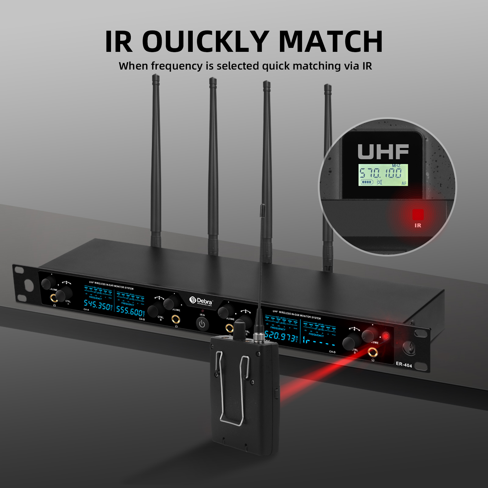Debra Audio ER-404 UHF Wireless In-Ear Monitoring System