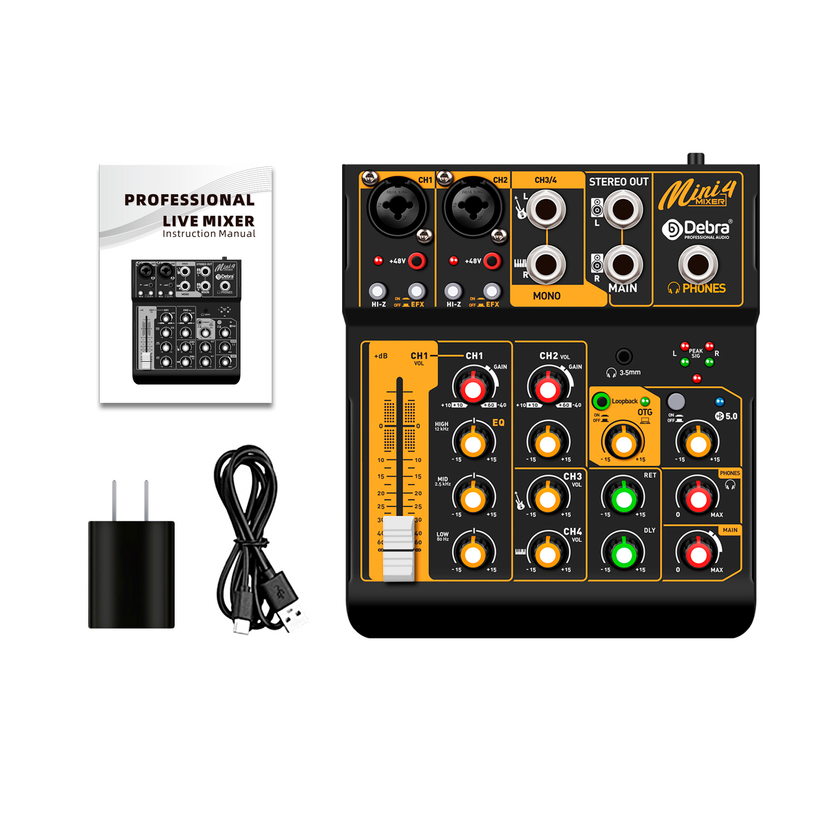 Debra Audio Mini4 Mixer Audio Interface DJ Console
