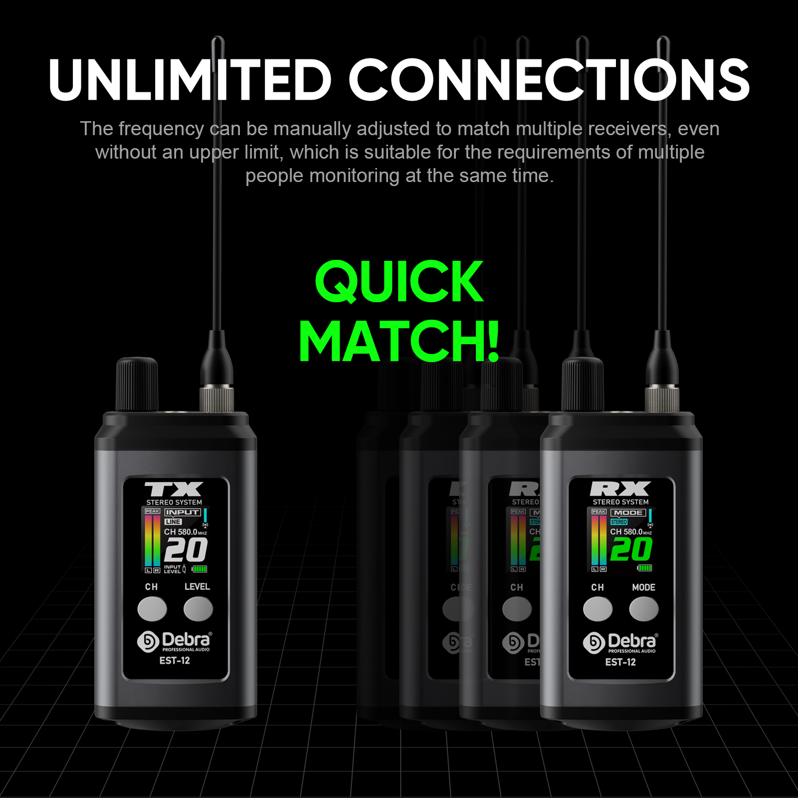 EST-12 Stereo Portable Wireless In-Ear Monitor System