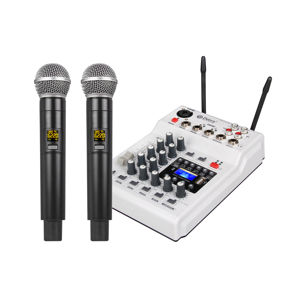 MM-02 UHF Wireless Microphone and Audio Mixer Sound Card Set