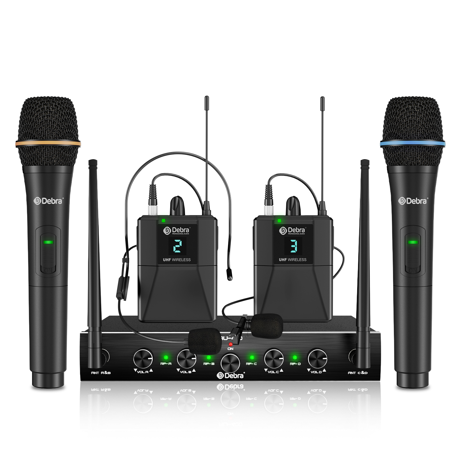 AU-400+ UHF Wireless Microphone System (Handheld/Lavalier/Headset)