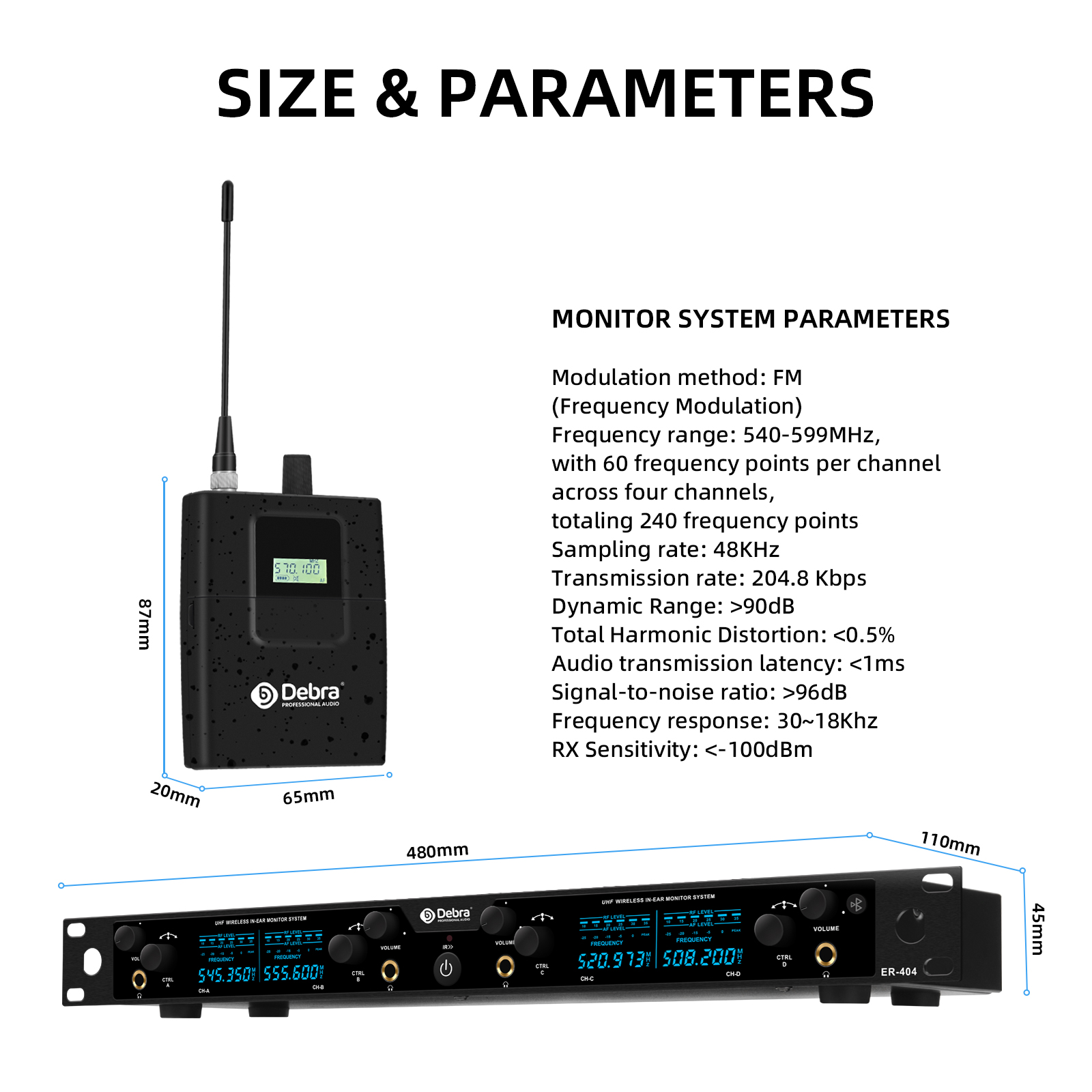 Debra Audio ER-404 UHF Wireless In-Ear Monitoring System