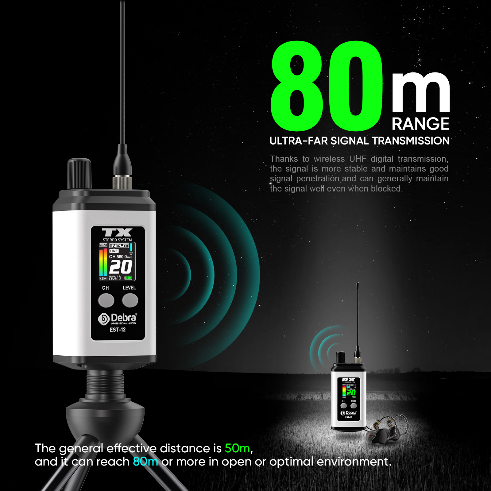 EST-12 Stereo Portable Wireless In-Ear Monitor System