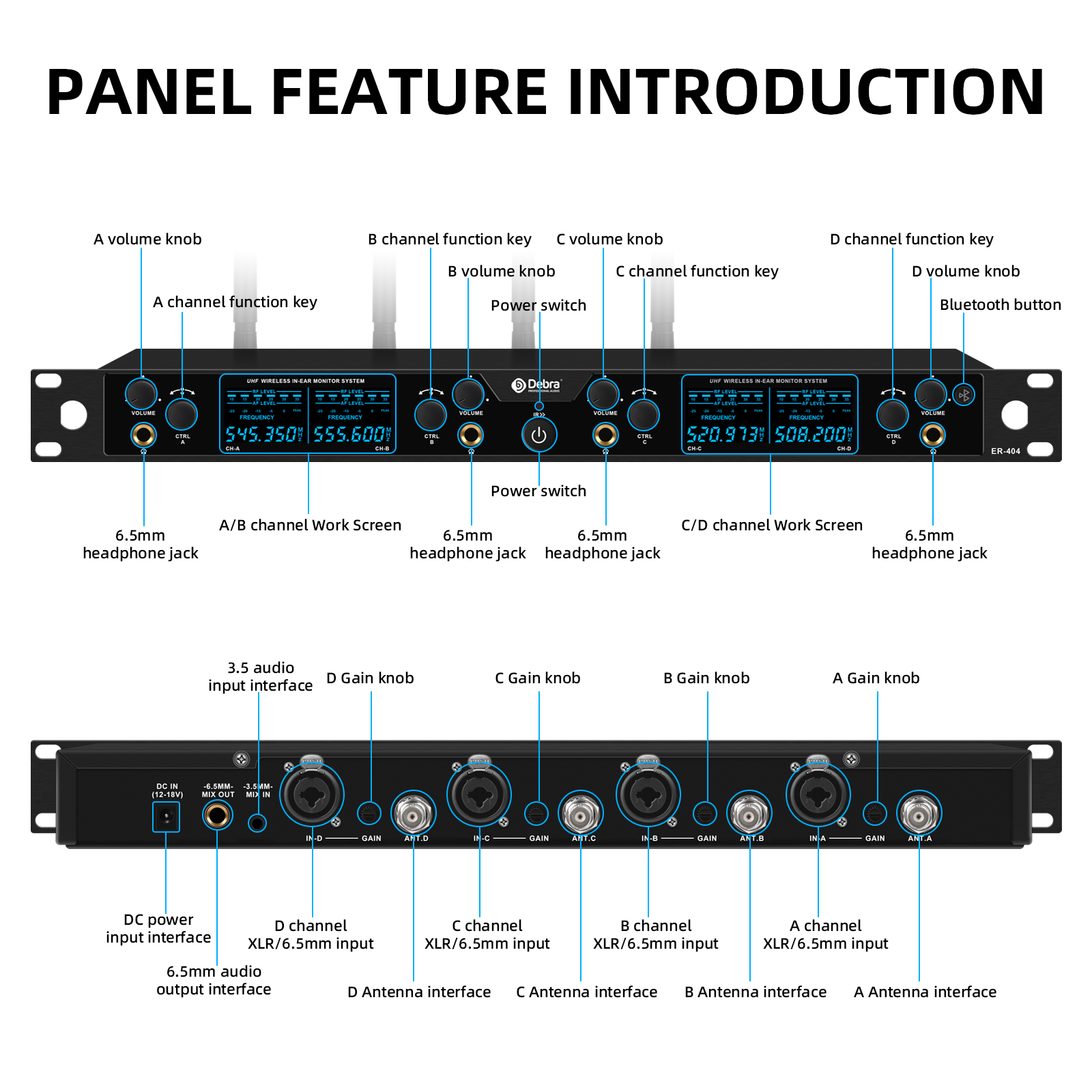 Debra Audio ER-404 UHF Wireless In-Ear Monitoring System