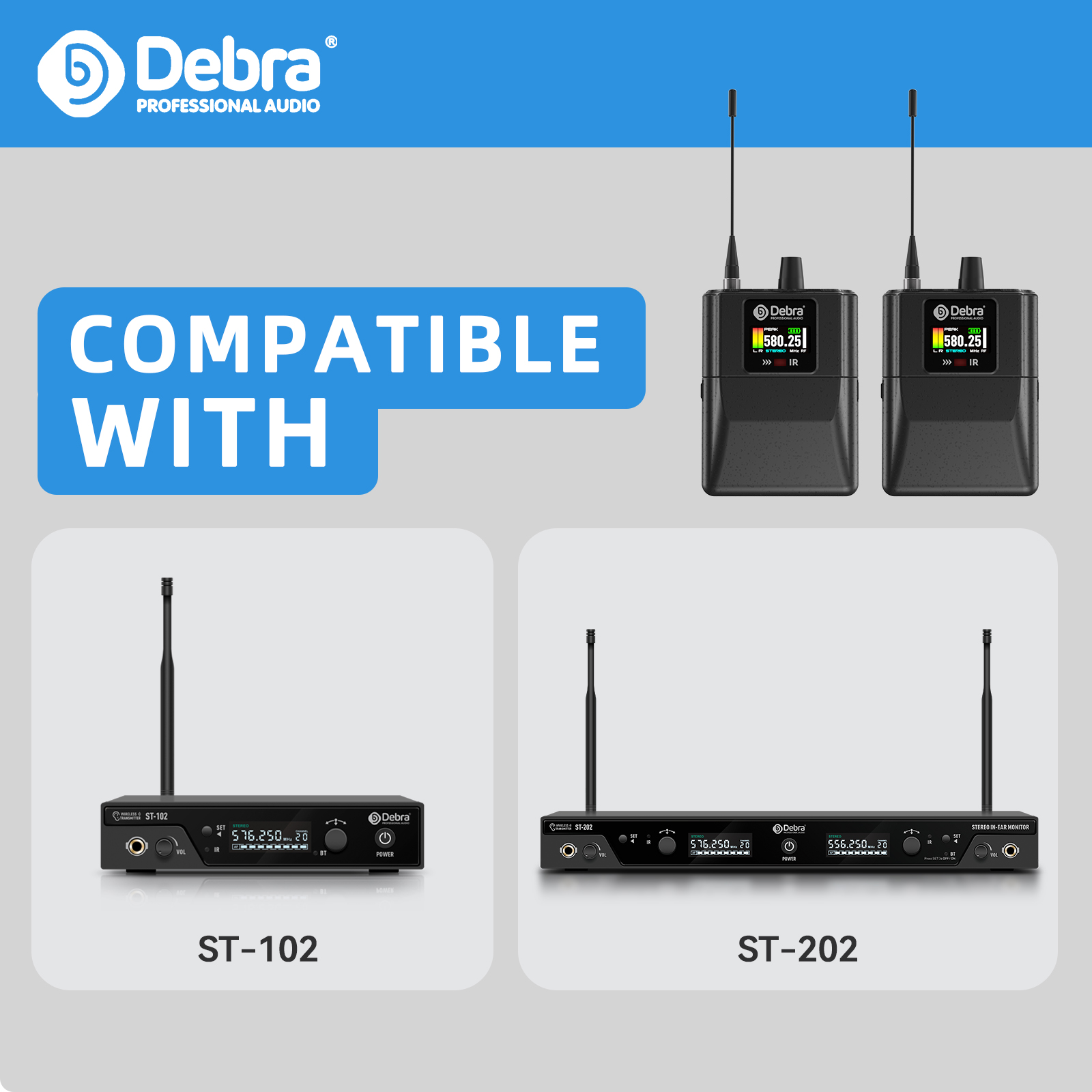 Debra Audio RC-V1 Wireless Receiver for Wireless In-Ear Monitor Systems (ST-102/202 M-PROI)