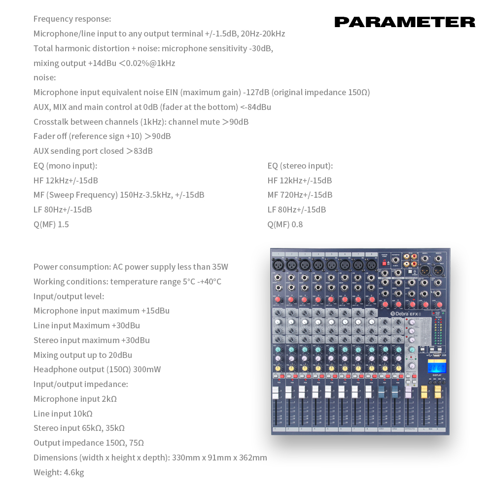 EFX Series Medium Audio Mixer DJ Console