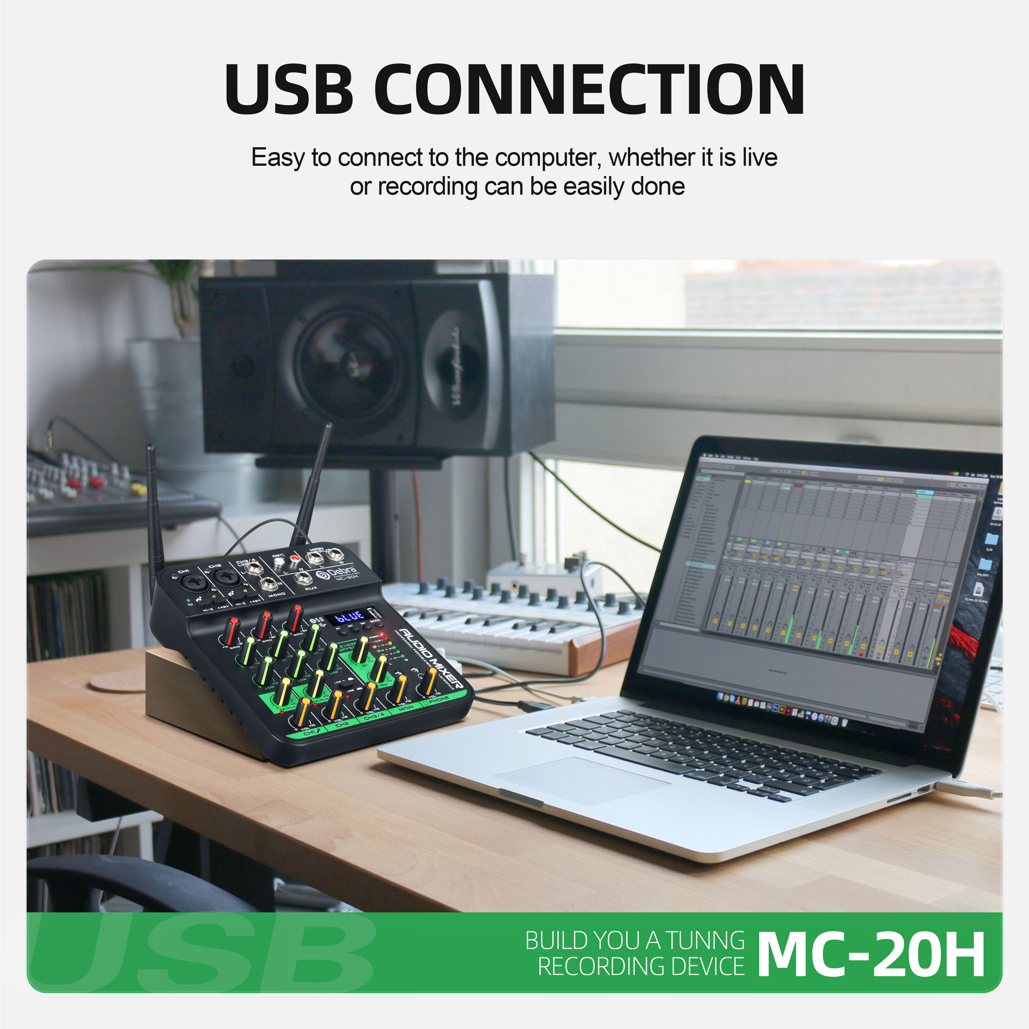 MC-20H UHF Wireless Microphone and Audio Mixer Package