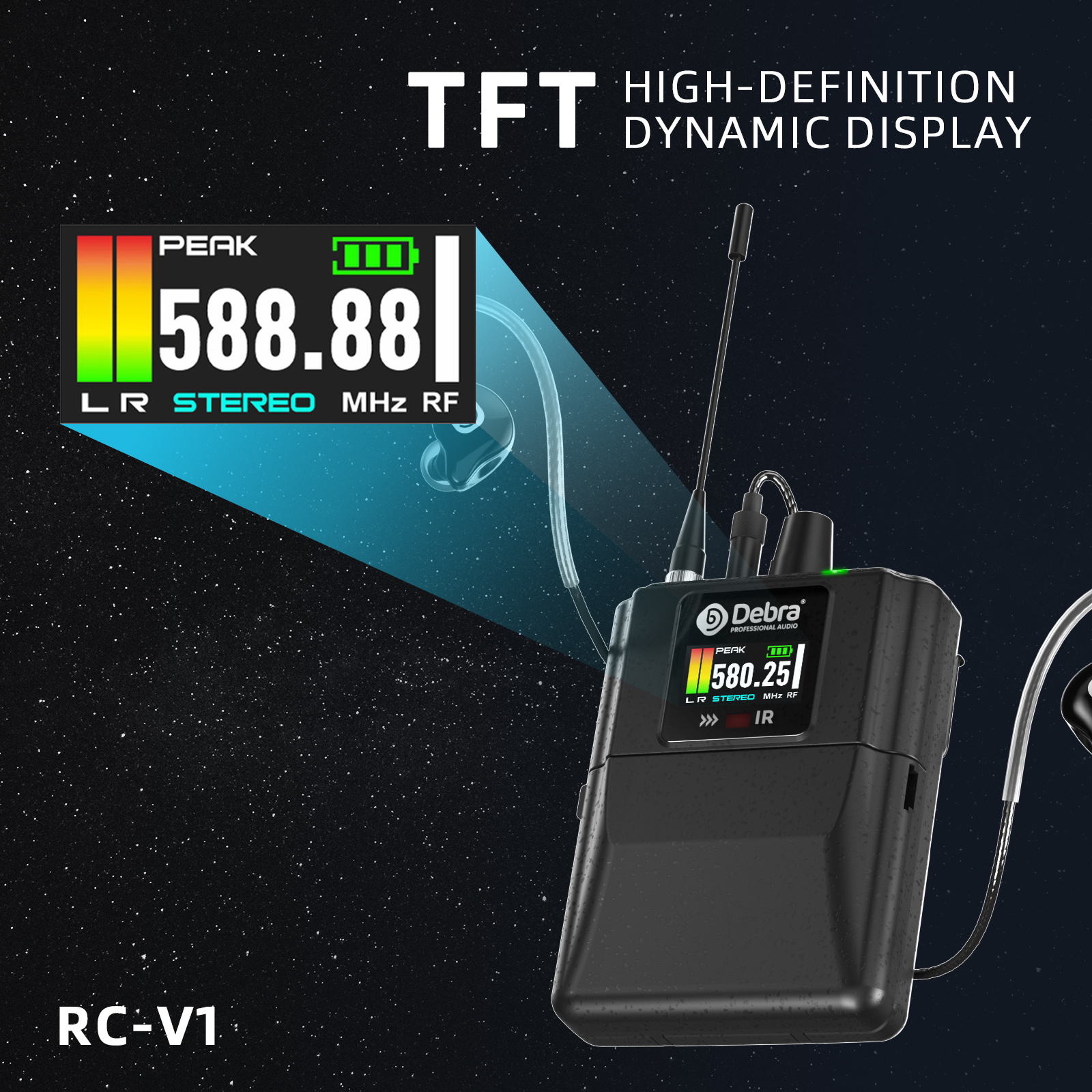 Debra Audio RC-V1 Wireless Receiver for Wireless In-Ear Monitor Systems (ST-102/202 M-PROI)