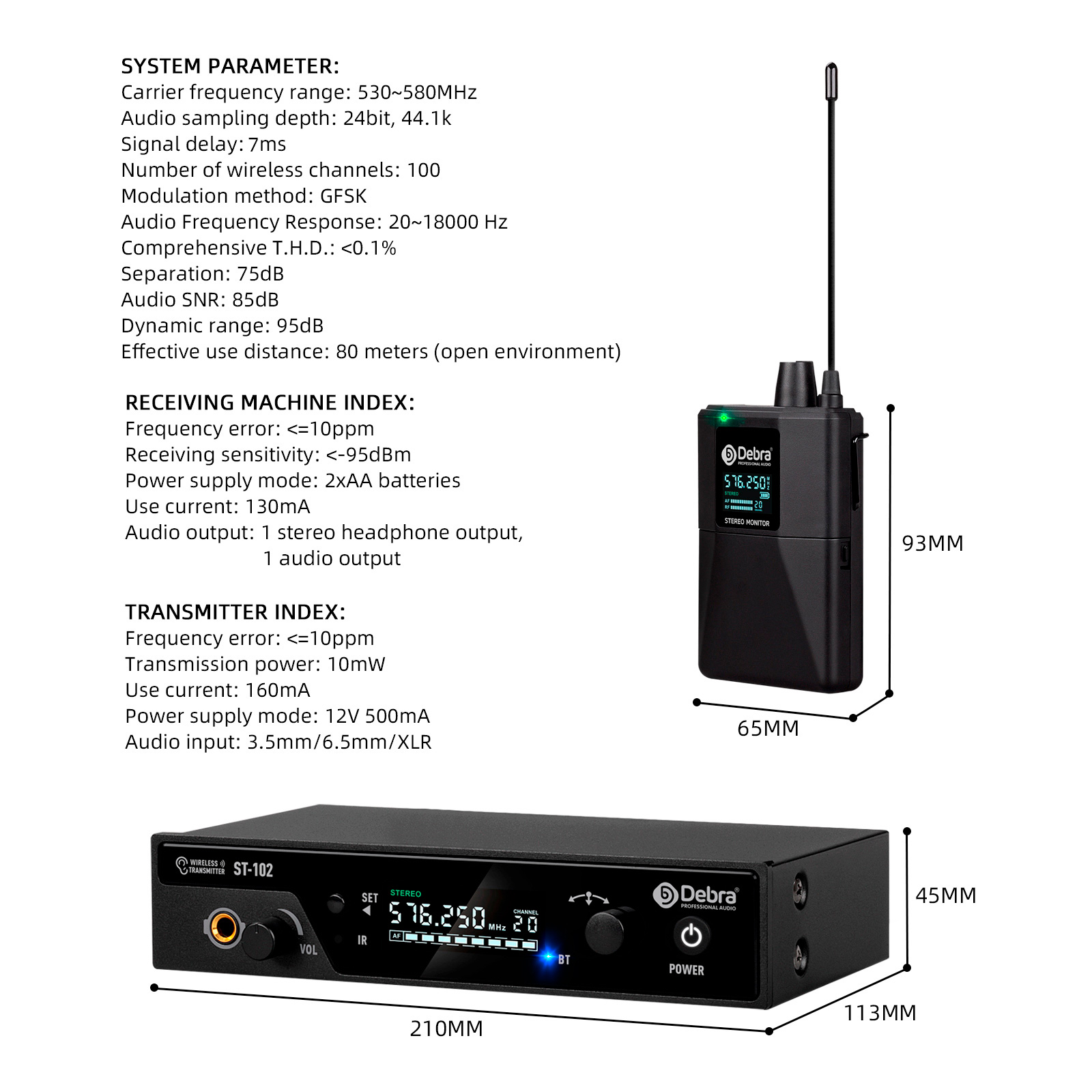 ST-102 Professional stereo monitoring system