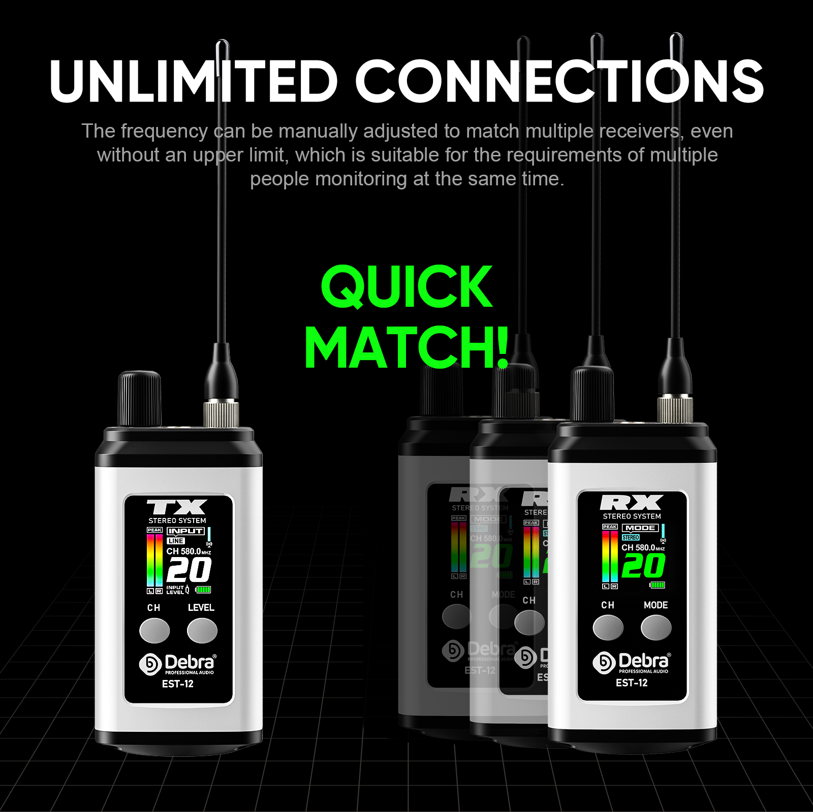 EST-12 Stereo Portable Wireless In-Ear Monitor System