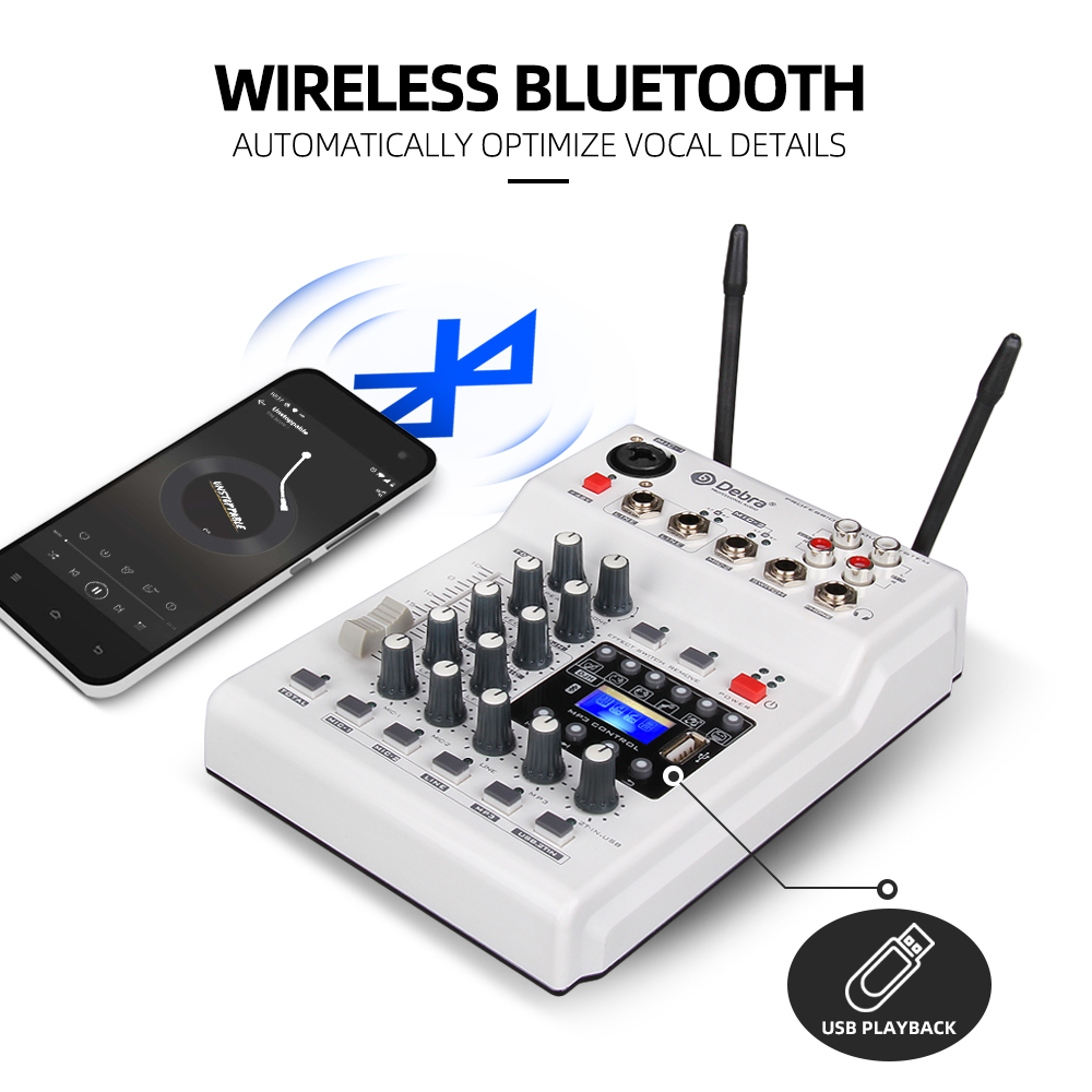 MM-02 UHF Wireless Microphone and Audio Mixer Sound Card Set