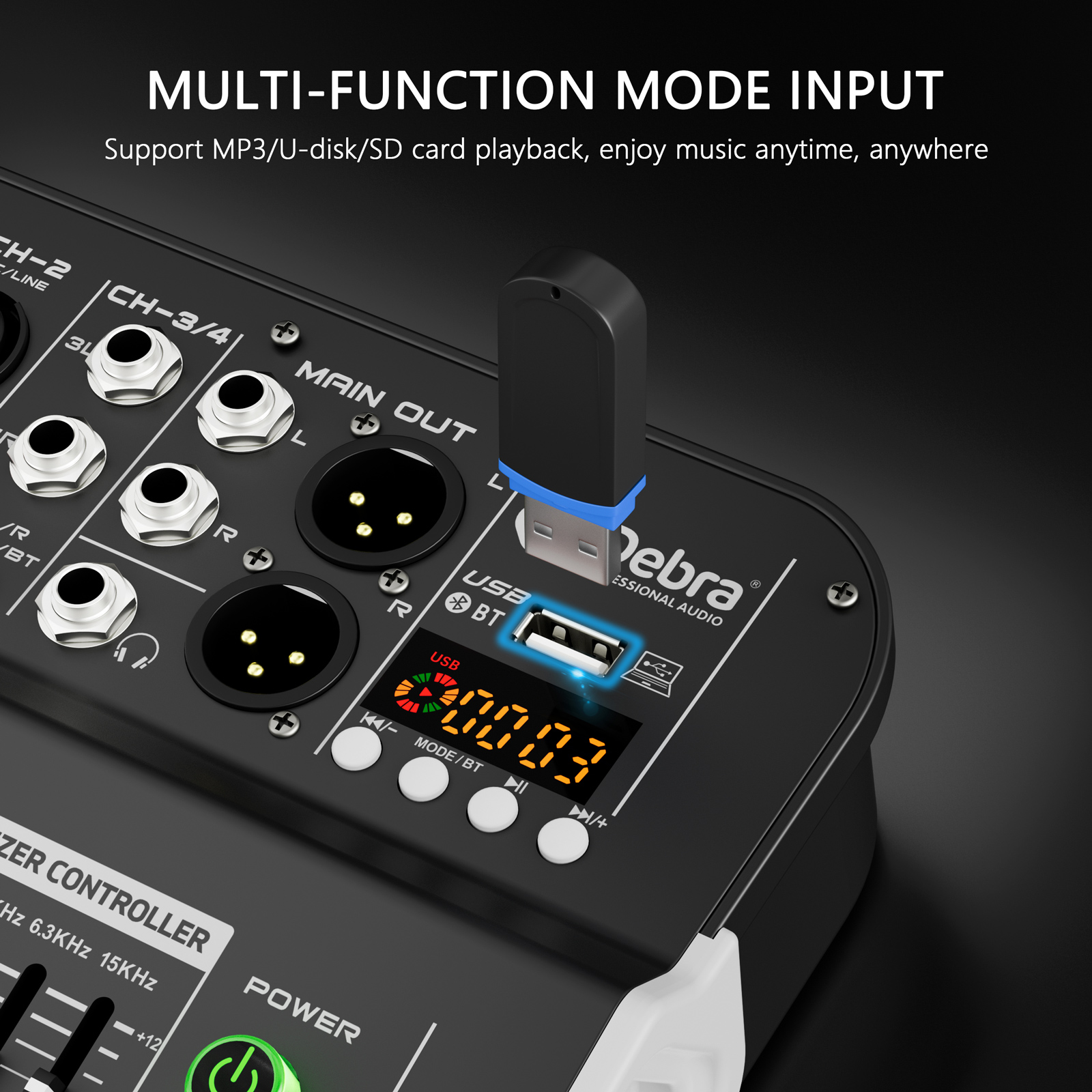 DB-4X 4-Channel Audio Mixer DJ Console