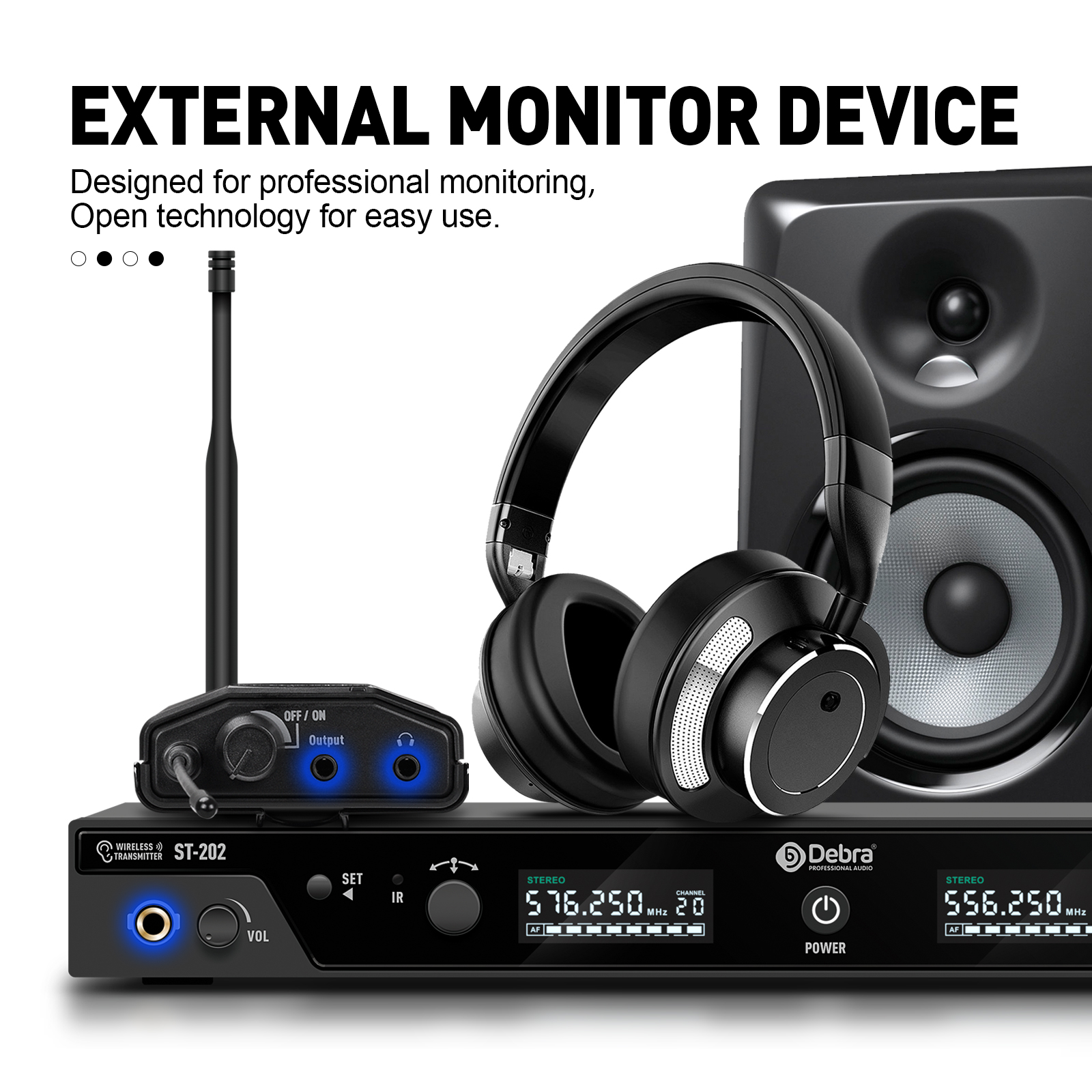 ST-202 Stereo Professional Wireless In-Ear Monitor System (Stage) Dual Channel Transmitter