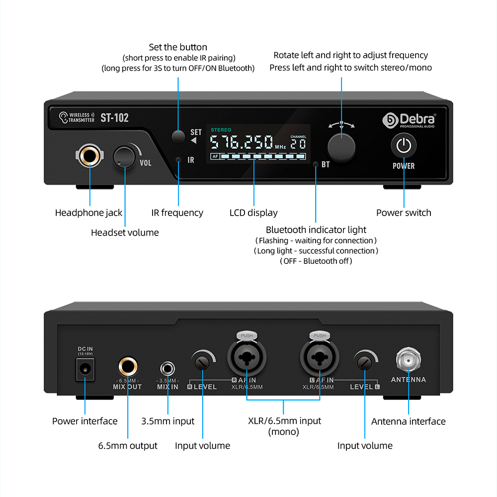 ST-102 Professional stereo monitoring system