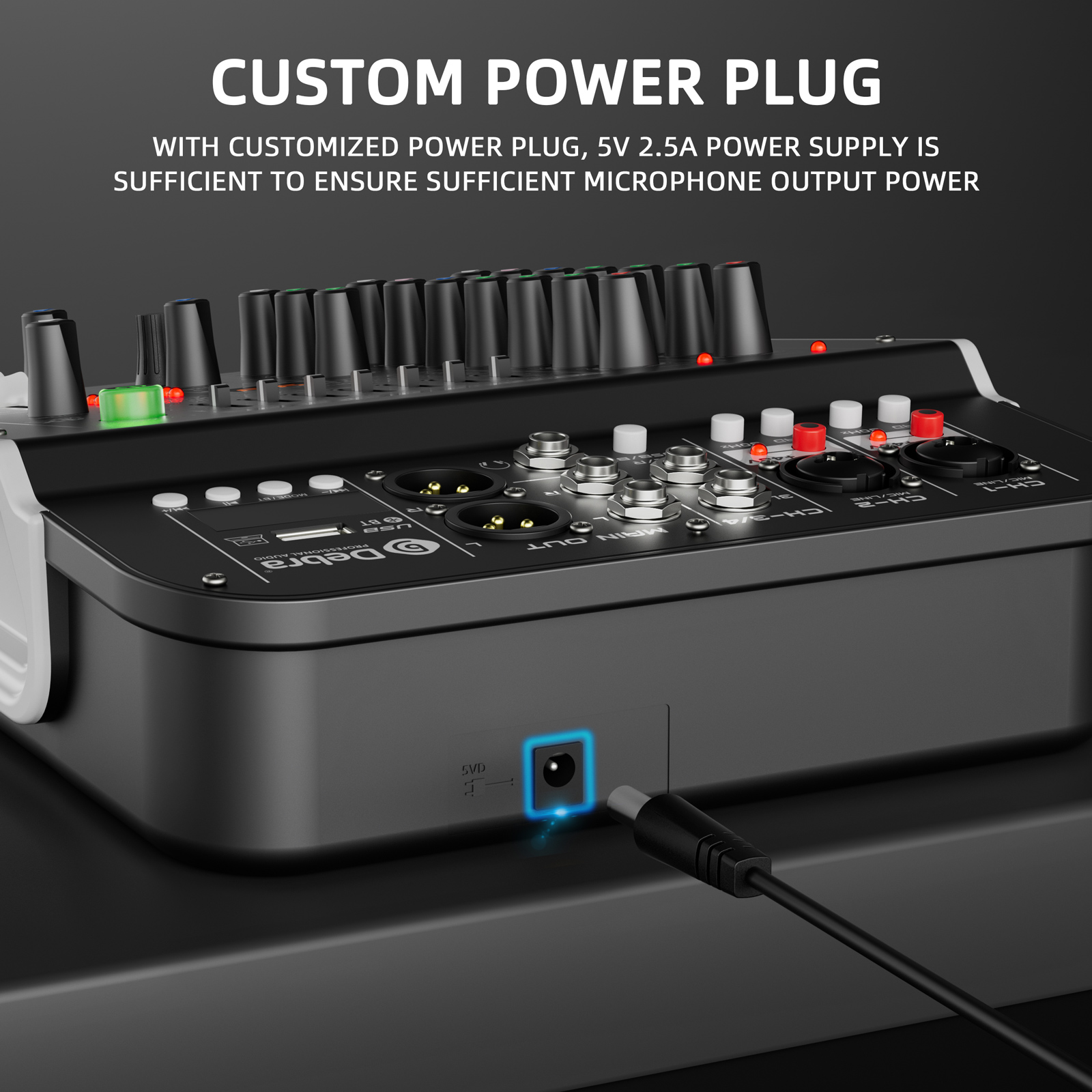 DB-4X 4-Channel Audio Mixer DJ Console