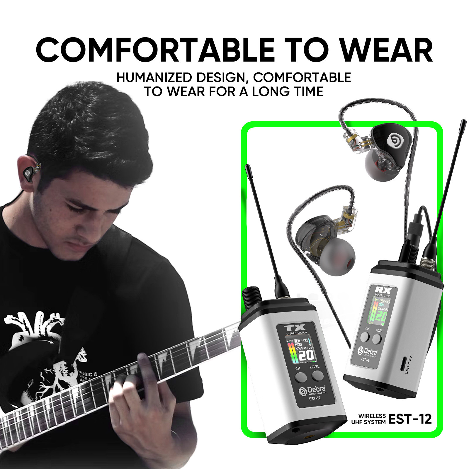 EST-12 Stereo Portable Wireless In-Ear Monitor System