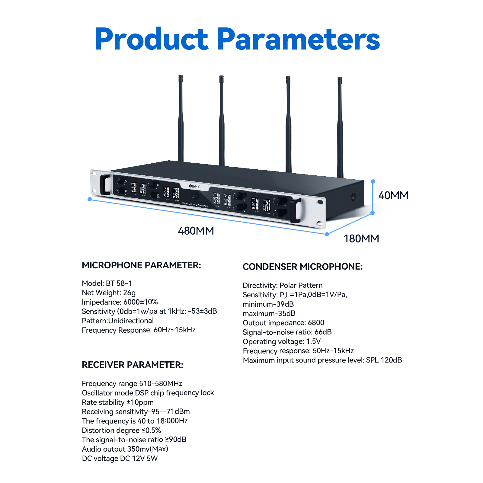 DU8008 UHF Wireless Microphone System