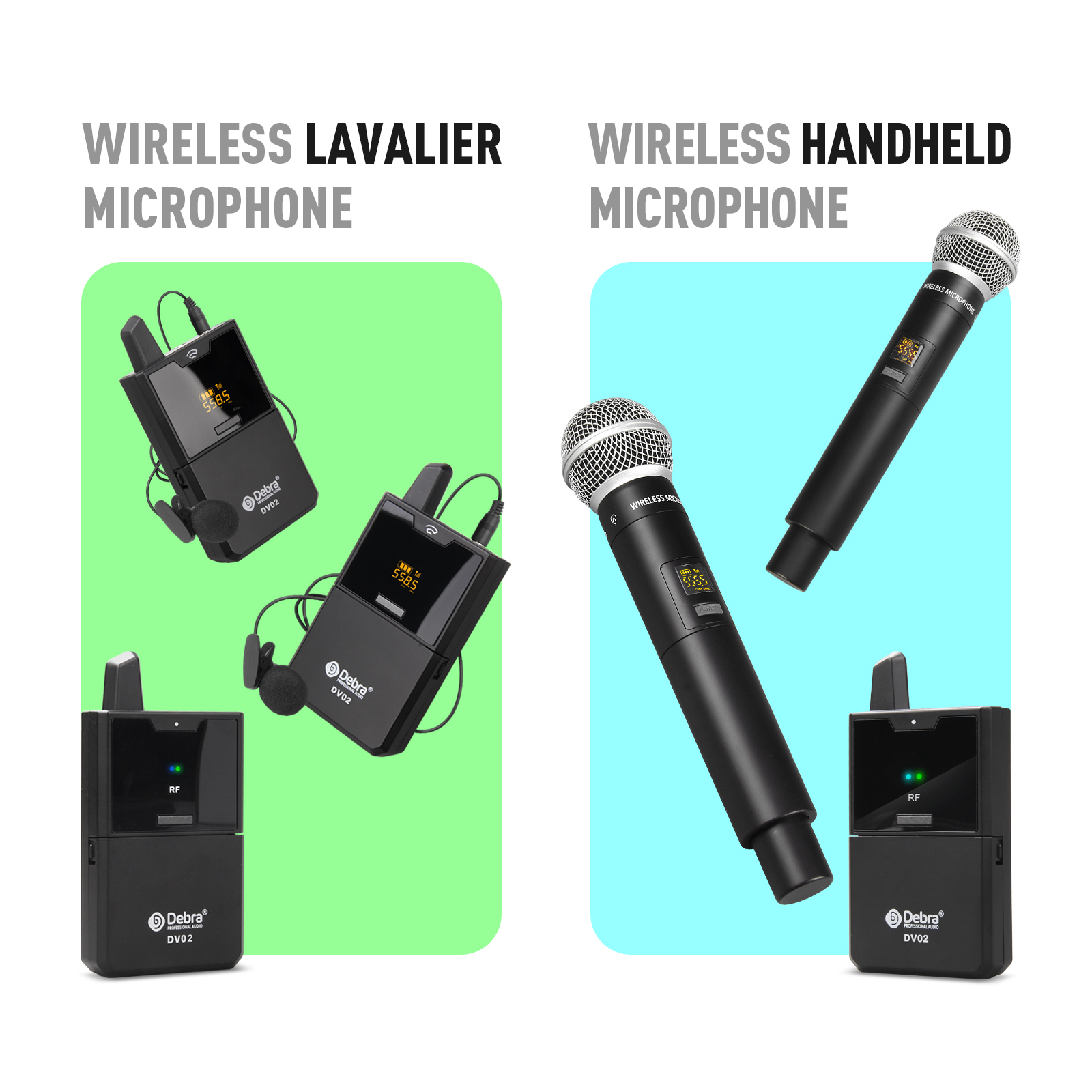 DV02 DSLR camera/Smartphone wireless recording microphone（Handheld Microphone）